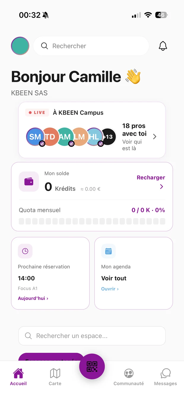 App K-work : Accueil